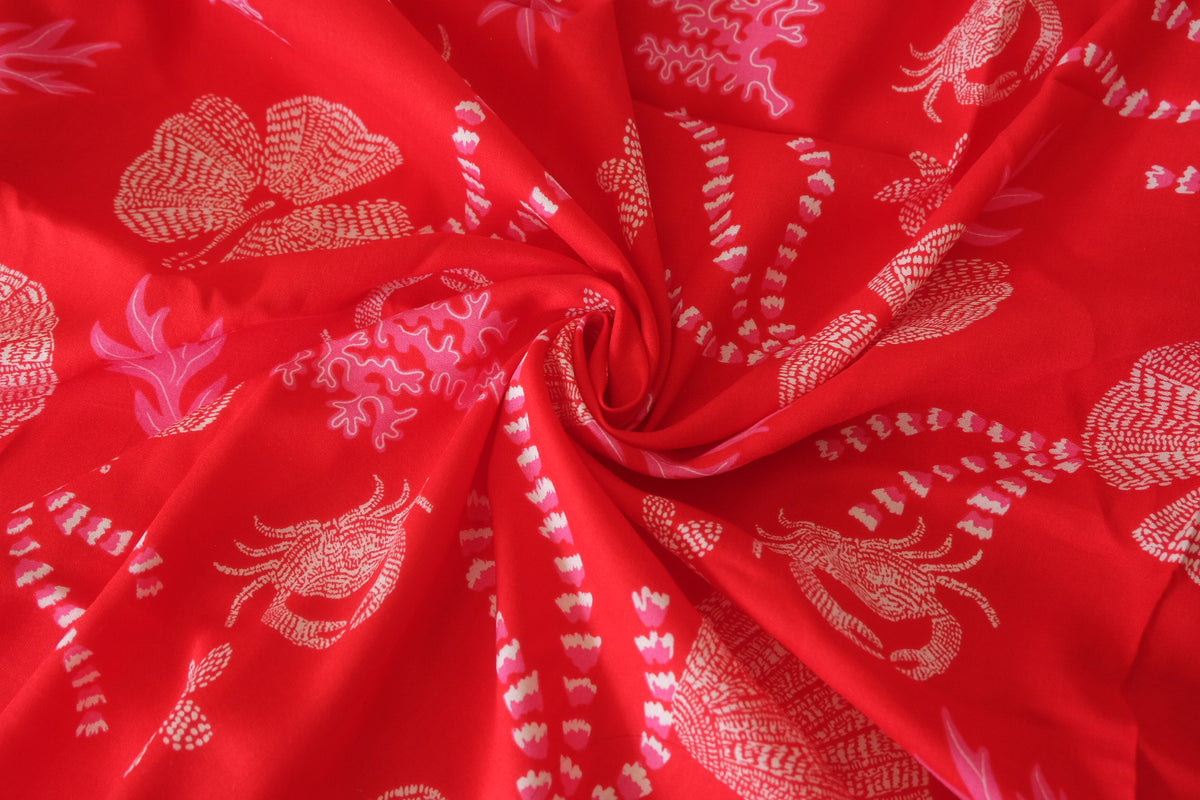 Pink Coral Garden – Soft Cotton Print Fabric – 2.2 yd