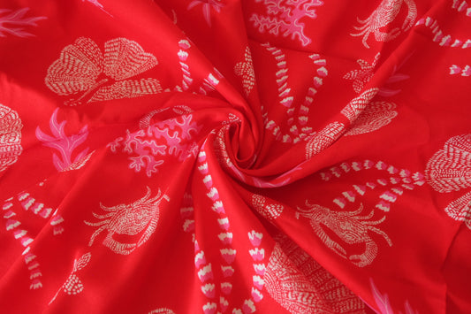 Pink Coral Garden – Soft Cotton Print Fabric – 2.2 yd