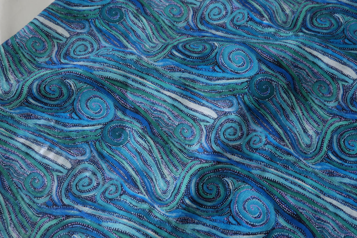 Ocean Swirl Soft Cotton Gauze – 3.3 yd