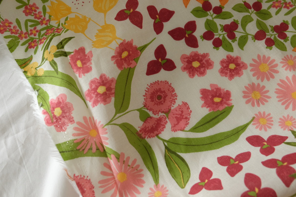 Summer Garden Floral Cotton Linen – 3.3 yd