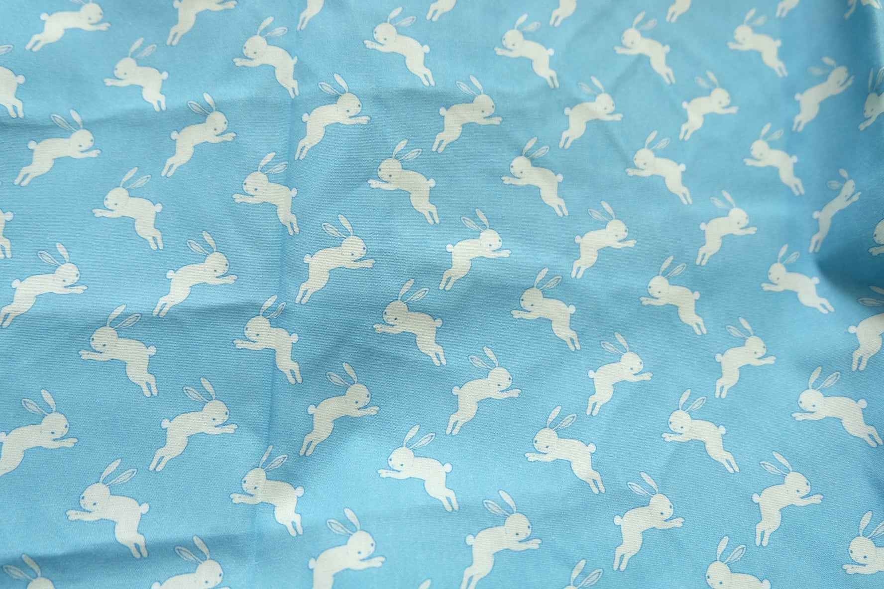 3 for 58 | Blue Bunny Cotton Poplin Fabric — 2.2 Yards