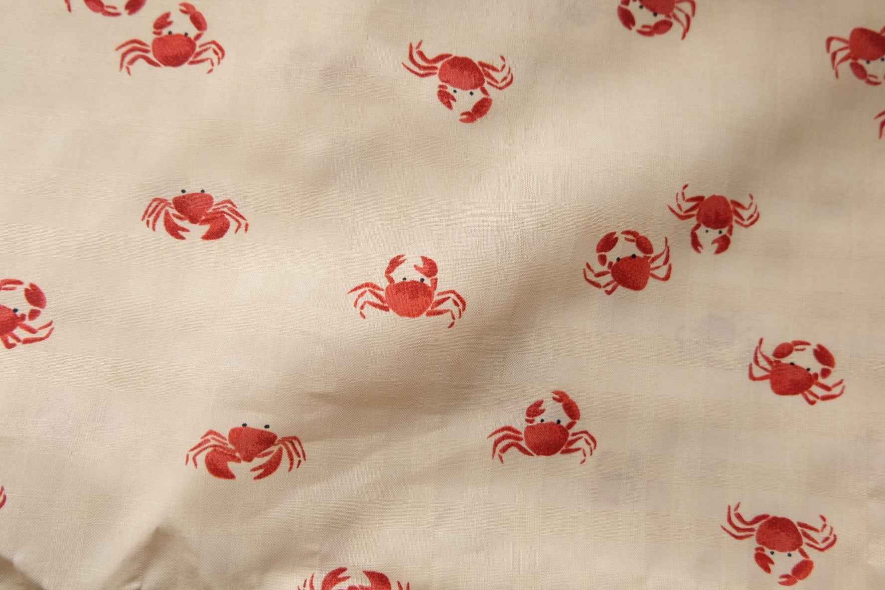 3 for 58 | Crab Print Textured Poly-Cotton Fabric — 3.28 Yards