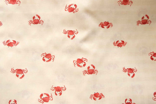 3 for 58 | Crab Print Textured Poly-Cotton Fabric — 3.28 Yards