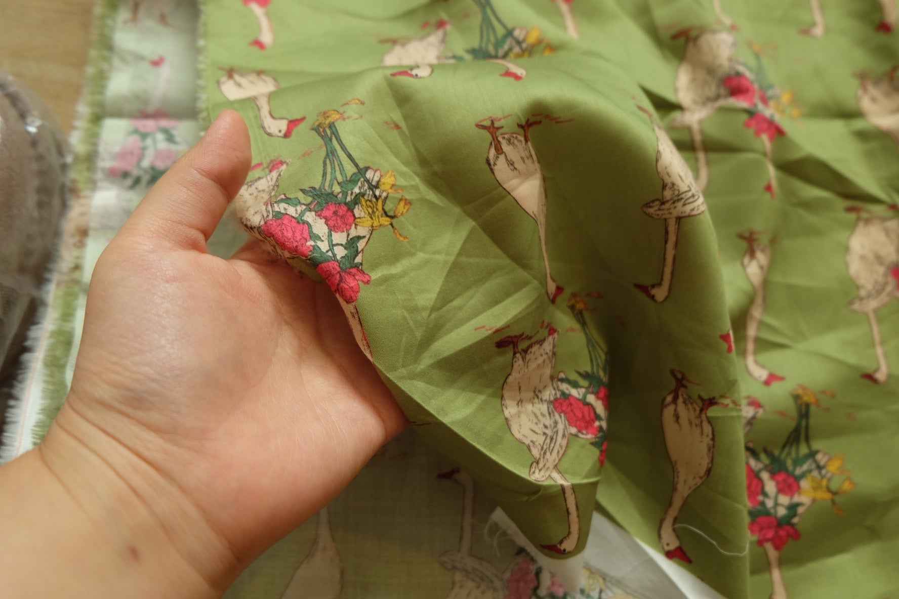 3 for 58 | Goose Print Cotton Sateen Fabric — 1.97 Yards