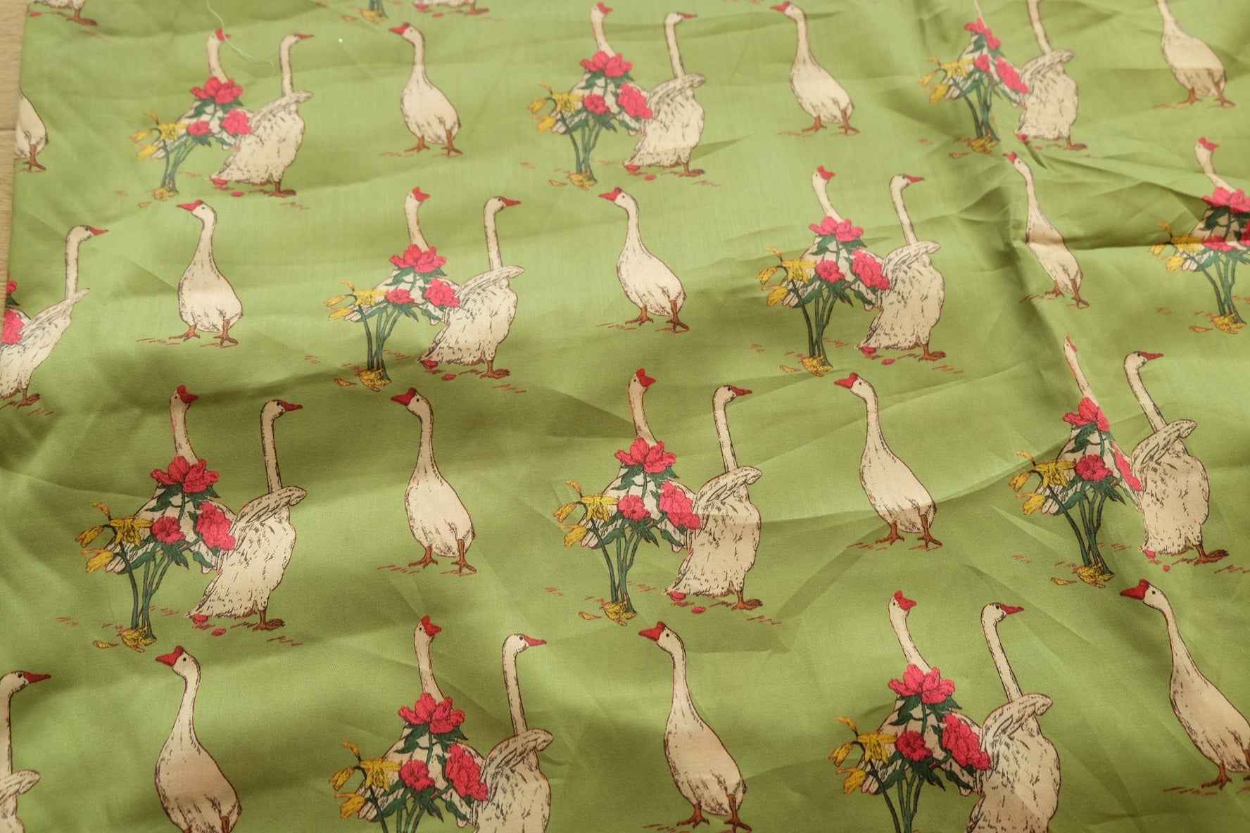 3 for 58 | Goose Print Cotton Sateen Fabric — 1.97 Yards