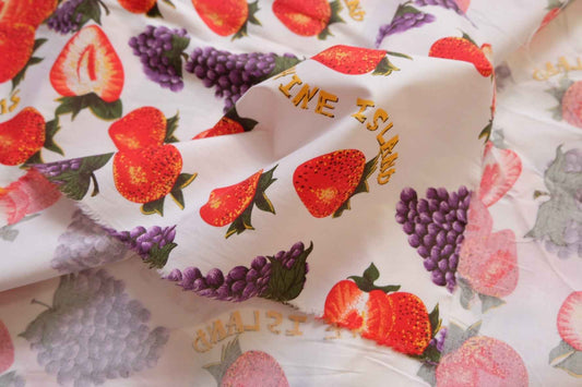3 for 58 | Japanese Strawberry & Grape Cotton Poplin Fabric — 2.73 Yards