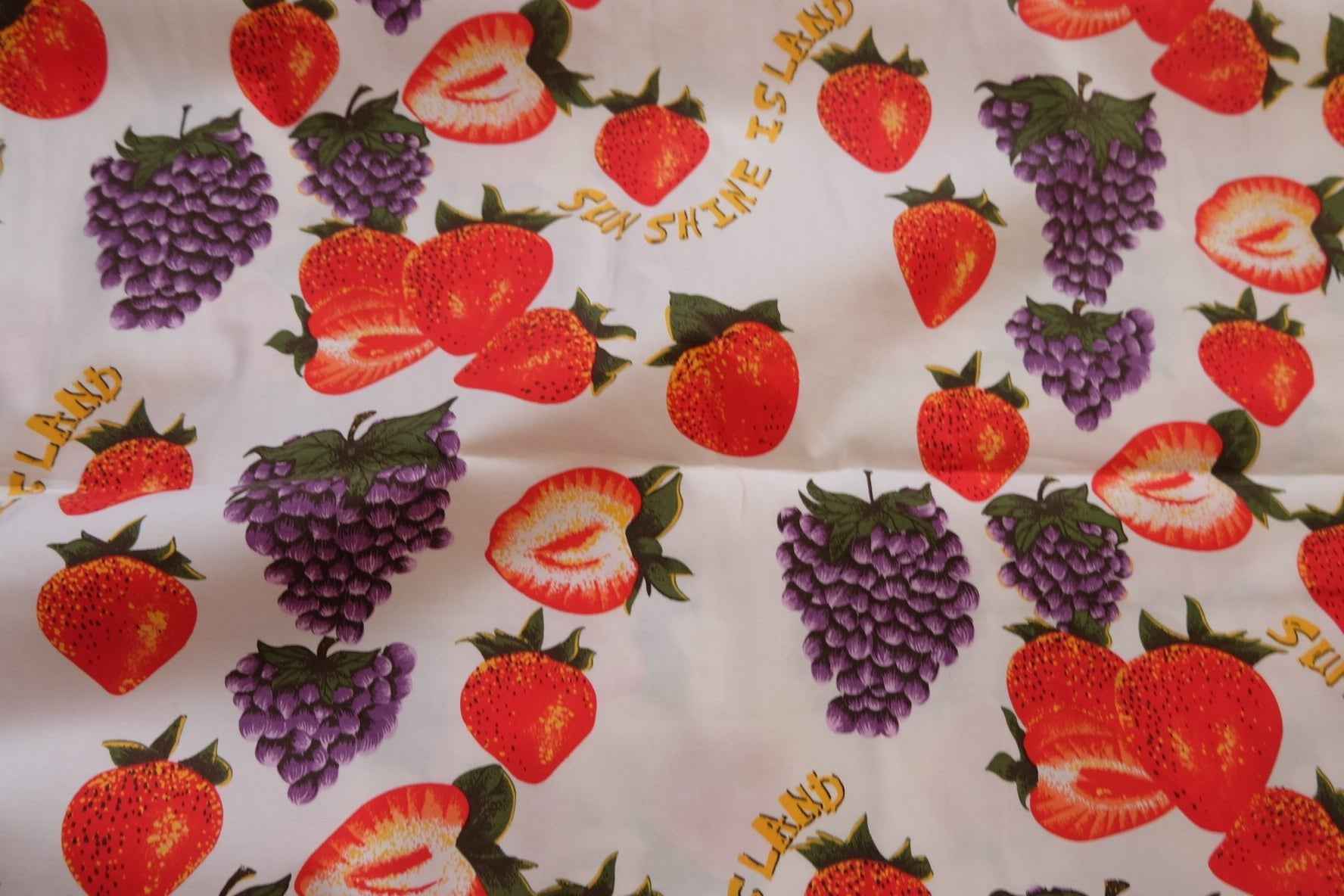 3 for 58 | Japanese Strawberry & Grape Cotton Poplin Fabric — 2.73 Yards