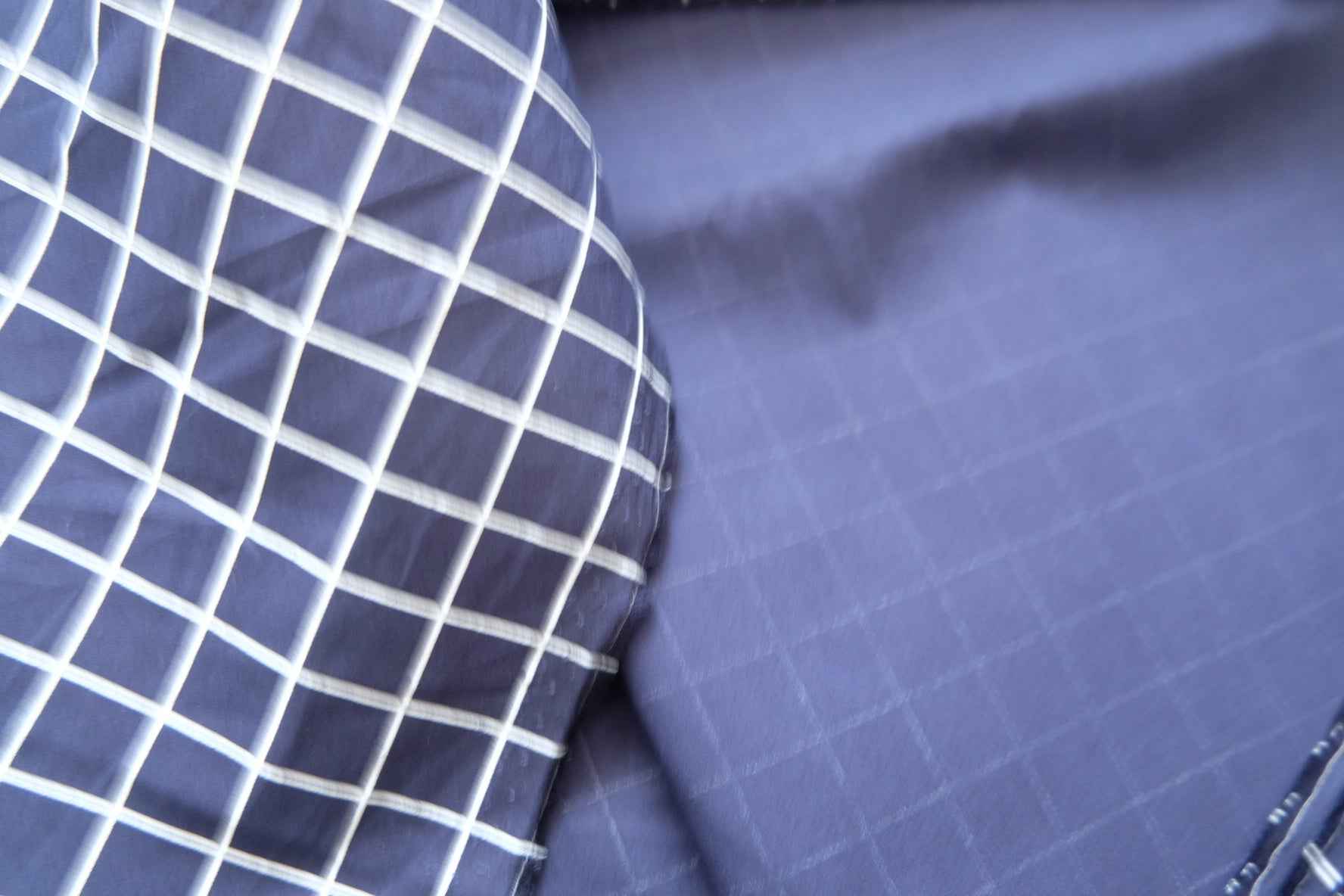 3 for 58 | Navy Windowpane Cotton Poplin Fabric — 3.28 Yards