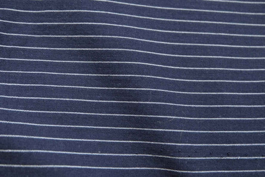 3 for 58 | Navy Yarn-Dyed Stripe Cotton Fabric — 3.28 Yards
