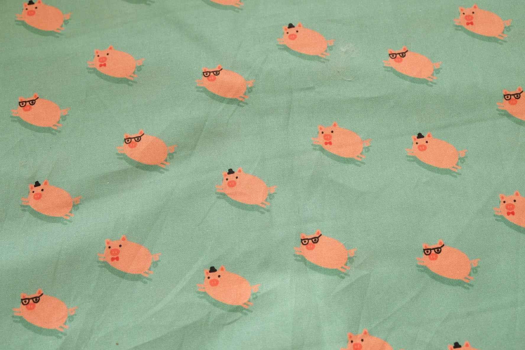 3 for 58 | Pig Print Cotton Fabric — 2.19 Yards