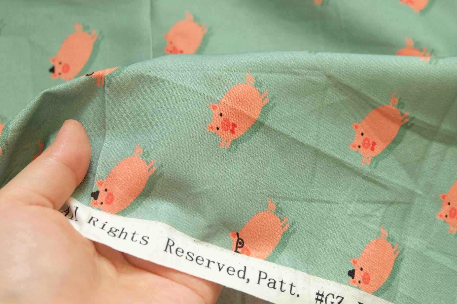 3 for 58 | Pig Print Cotton Fabric — 2.19 Yards