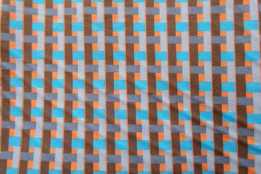 3 for 58 | Retro Geometric Cotton Poplin Fabric — 3.28 Yards