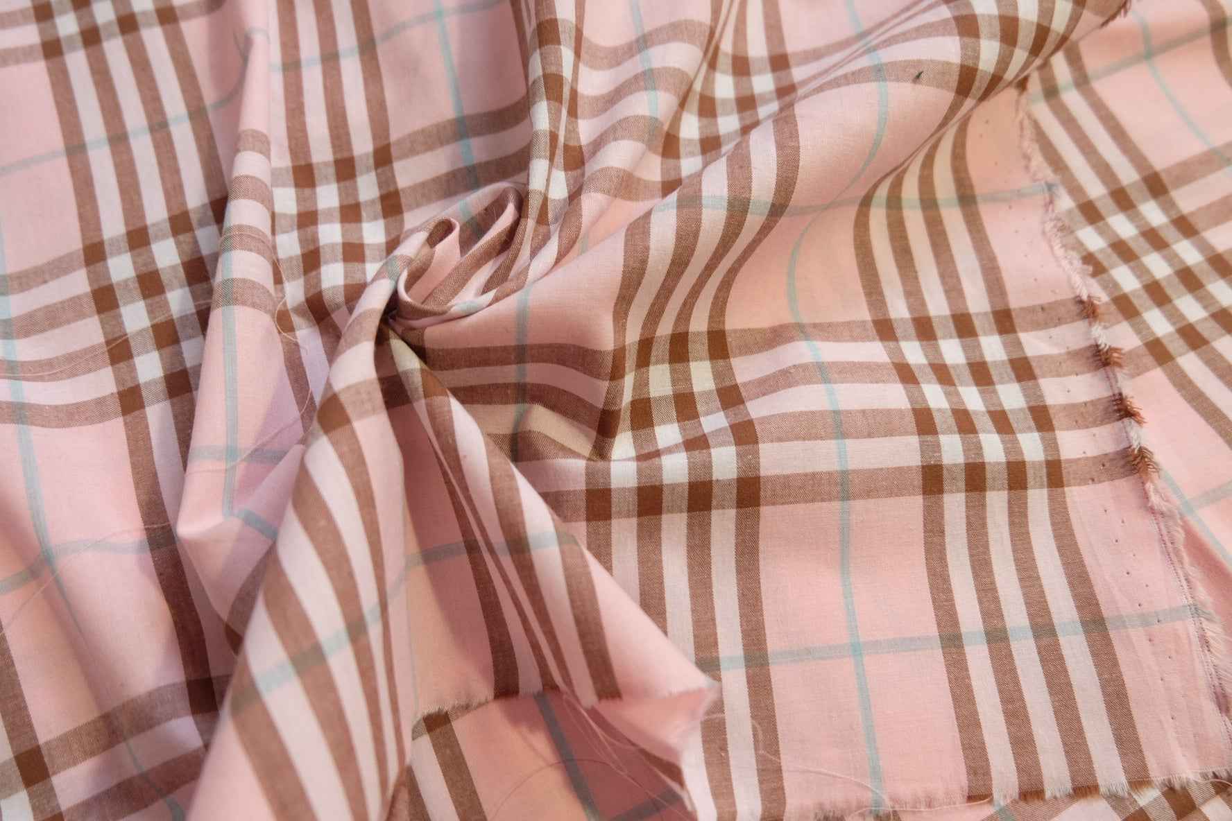 3 for 58 | Soft Pink Plaid Cotton Fabric — 3.28 Yards