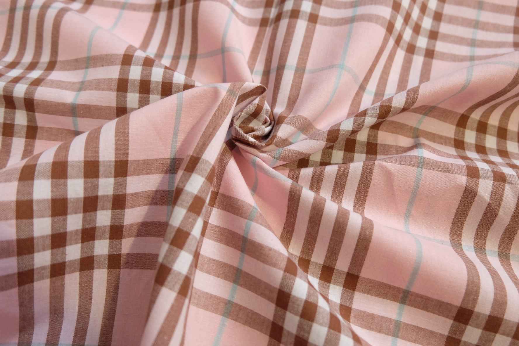 3 for 58 | Soft Pink Plaid Cotton Fabric — 3.28 Yards