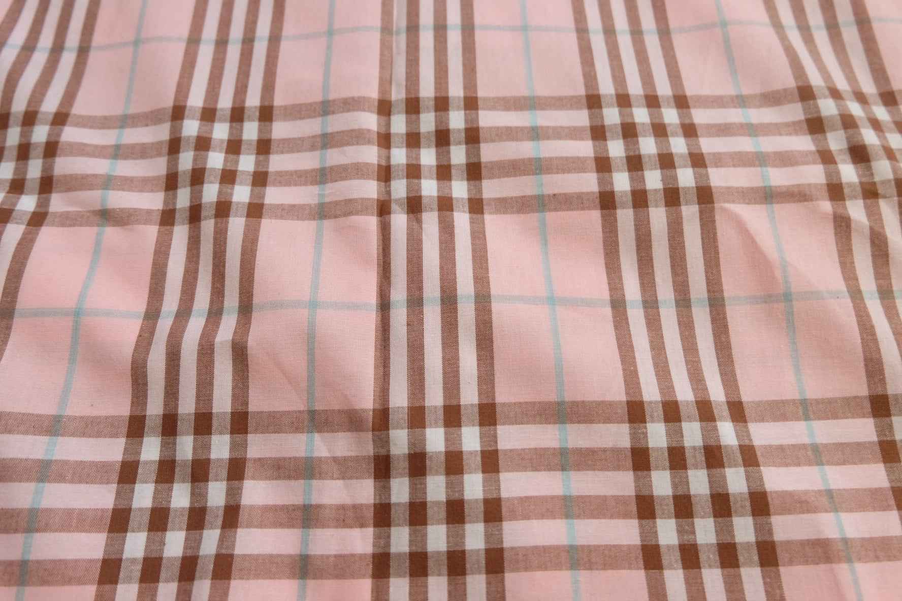 3 for 58 | Soft Pink Plaid Cotton Fabric — 3.28 Yards