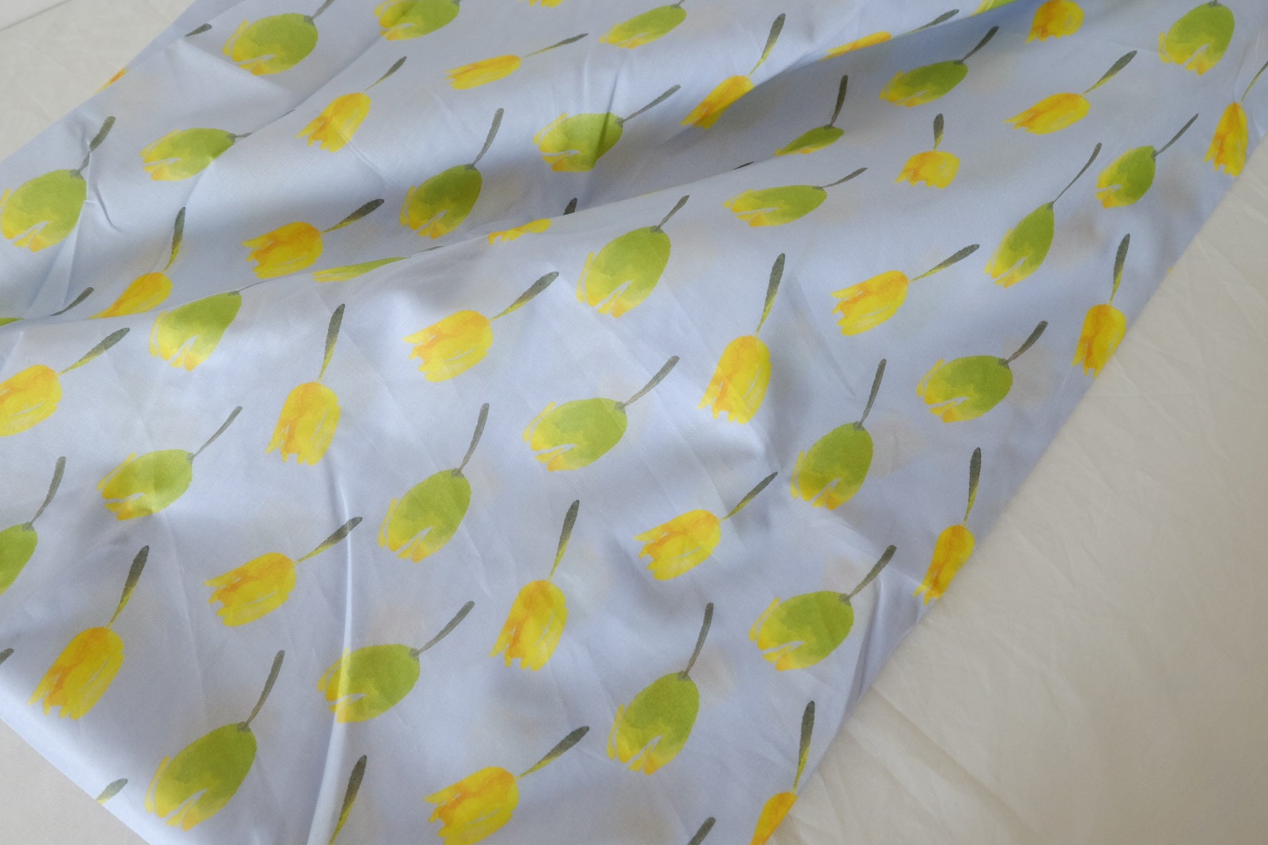 Yellow Tulip Cotton Poplin Fabric – 1.9 yd