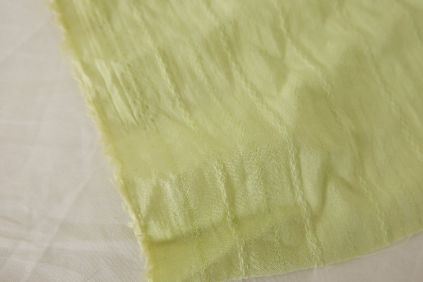 Pale Lime Jacquard Stripe Cotton Fabric - 2.2 yd