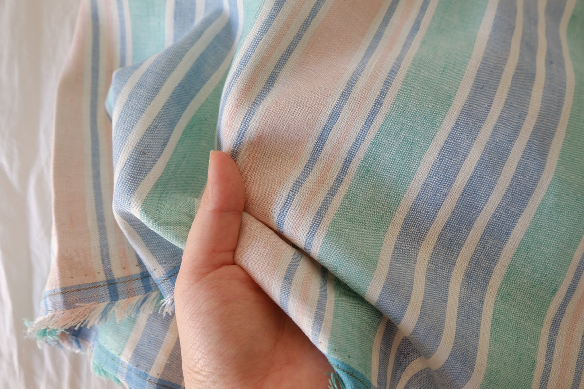 Pastel Summer Stripes Linen Cotton – 2.19 yd
