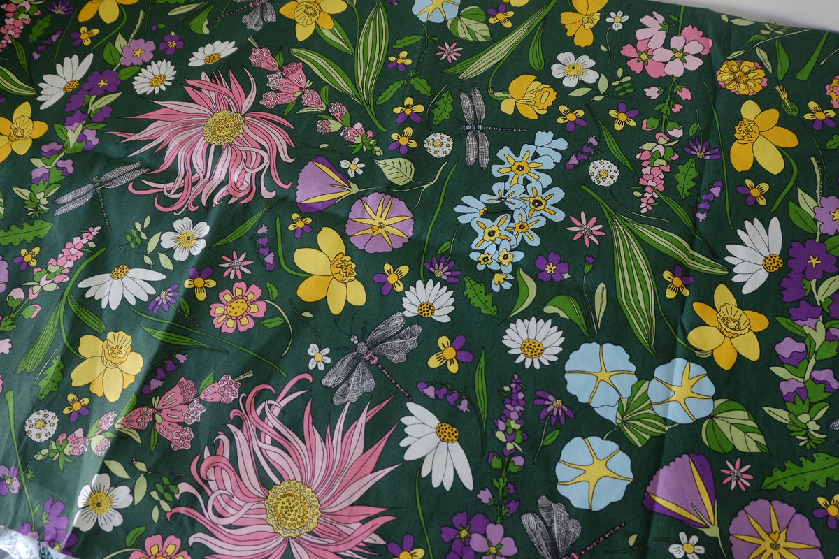 Dragonflies & Wildflowers Cotton Canvas – 2.2 yd