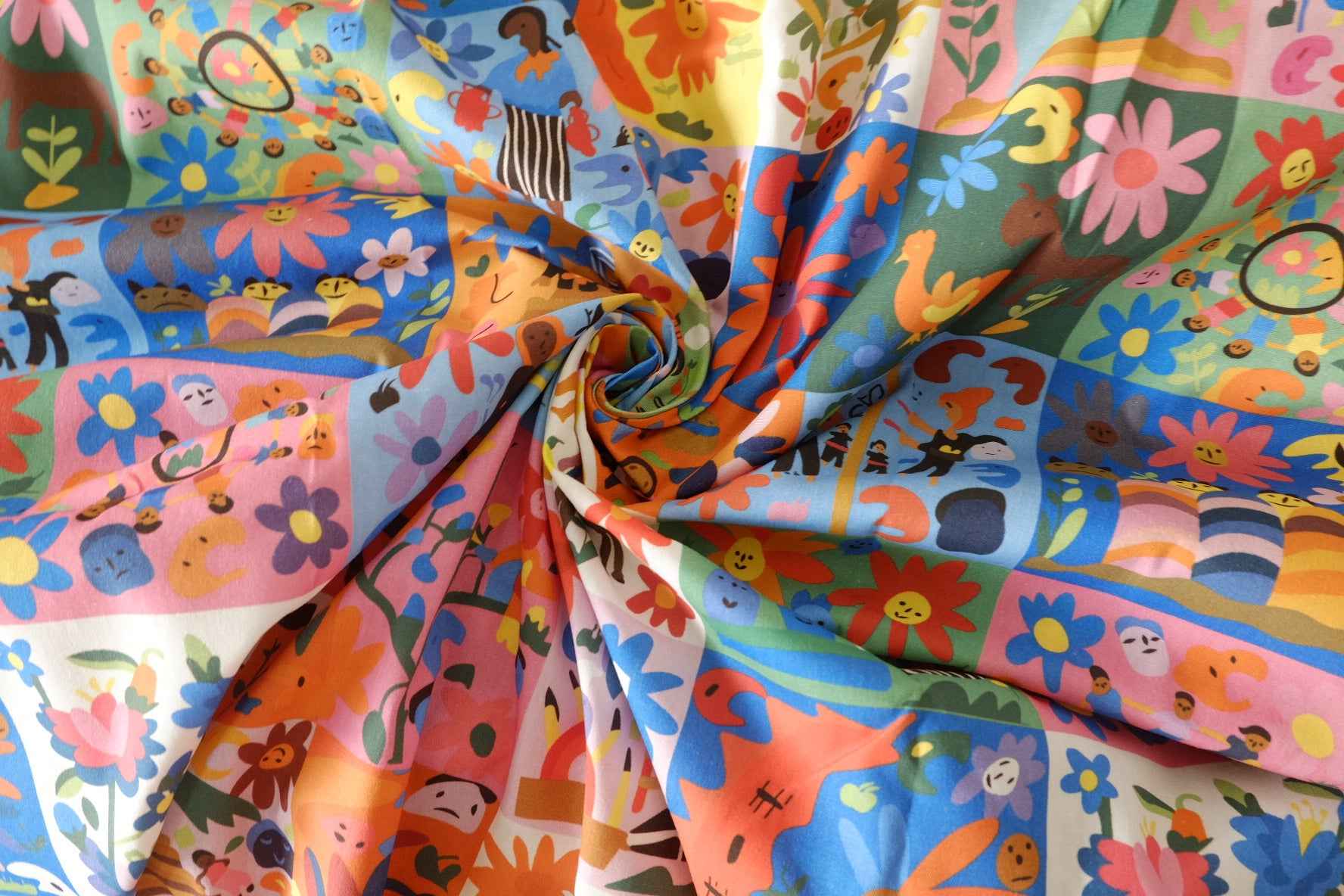 Colorful Story Patchwork Cotton Poplin Fabric