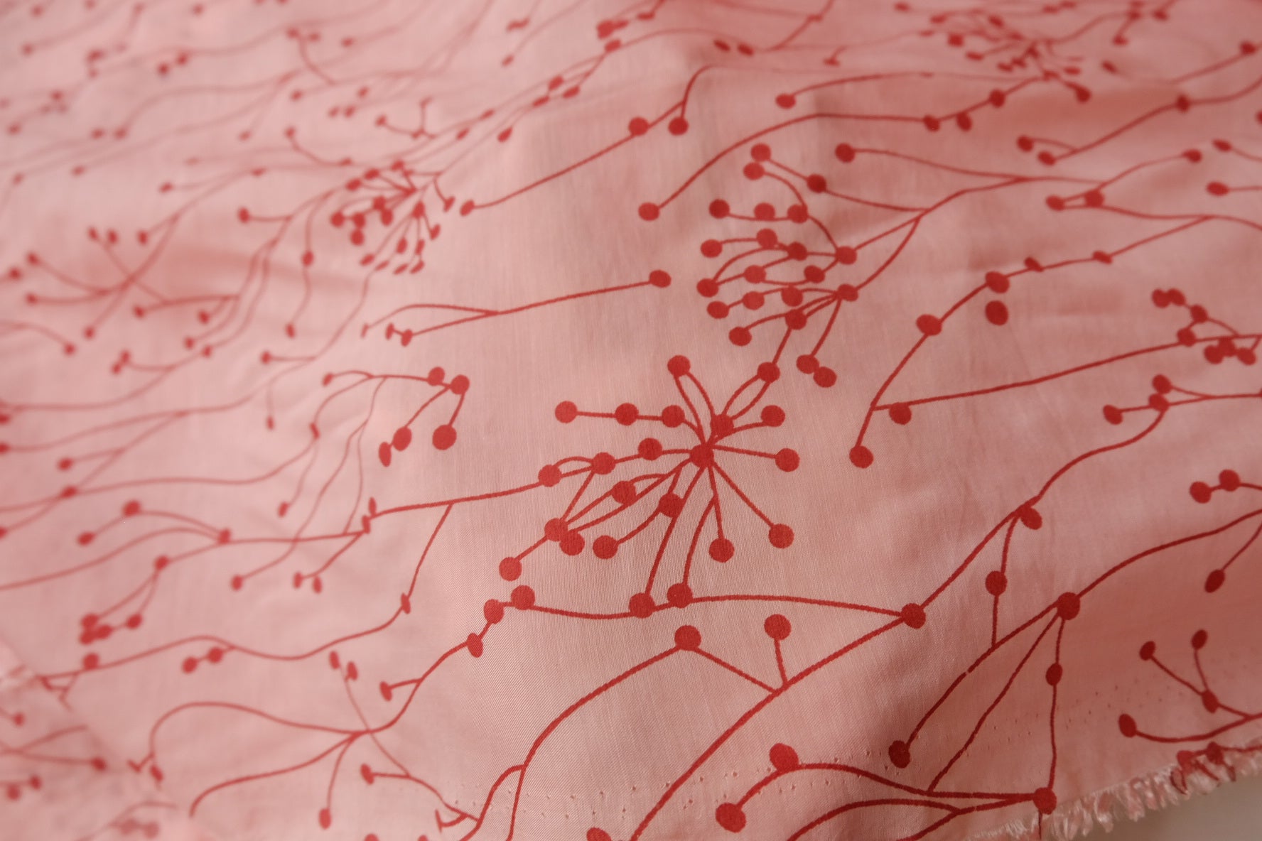 Sheer Tencel Mesh, Floating Berry Print, 2.2 Yards