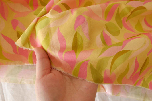 Retro Leaf Cotton Fabric – 2.2 yd