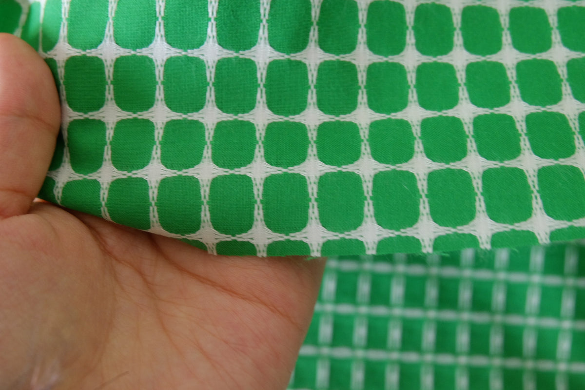Emerald Grid Embroidered Cotton – 2.2 yd
