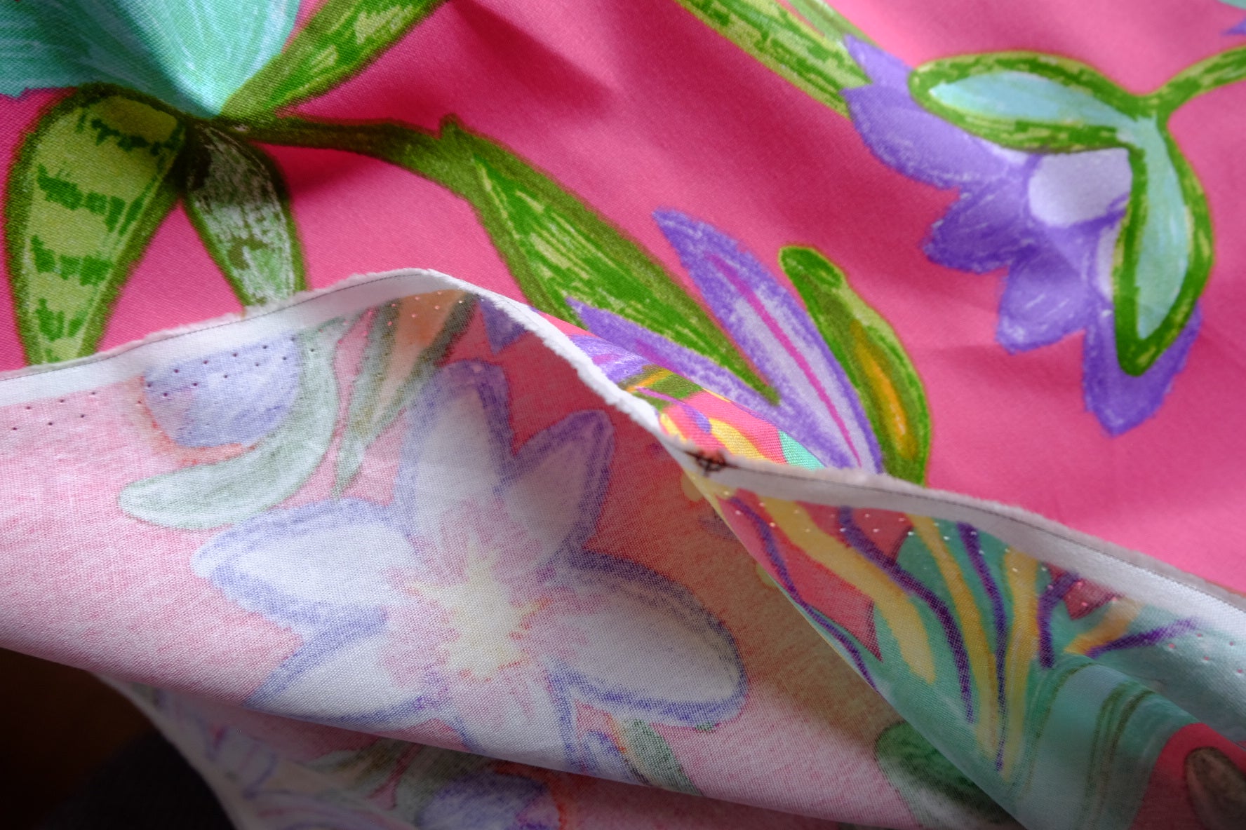 Pink Botanical Cotton Linen Canvas – 3.3 yd