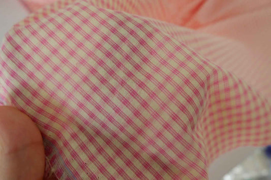Pink Gingham Yarn Dyed Cotton Fabric – 2.2 yd