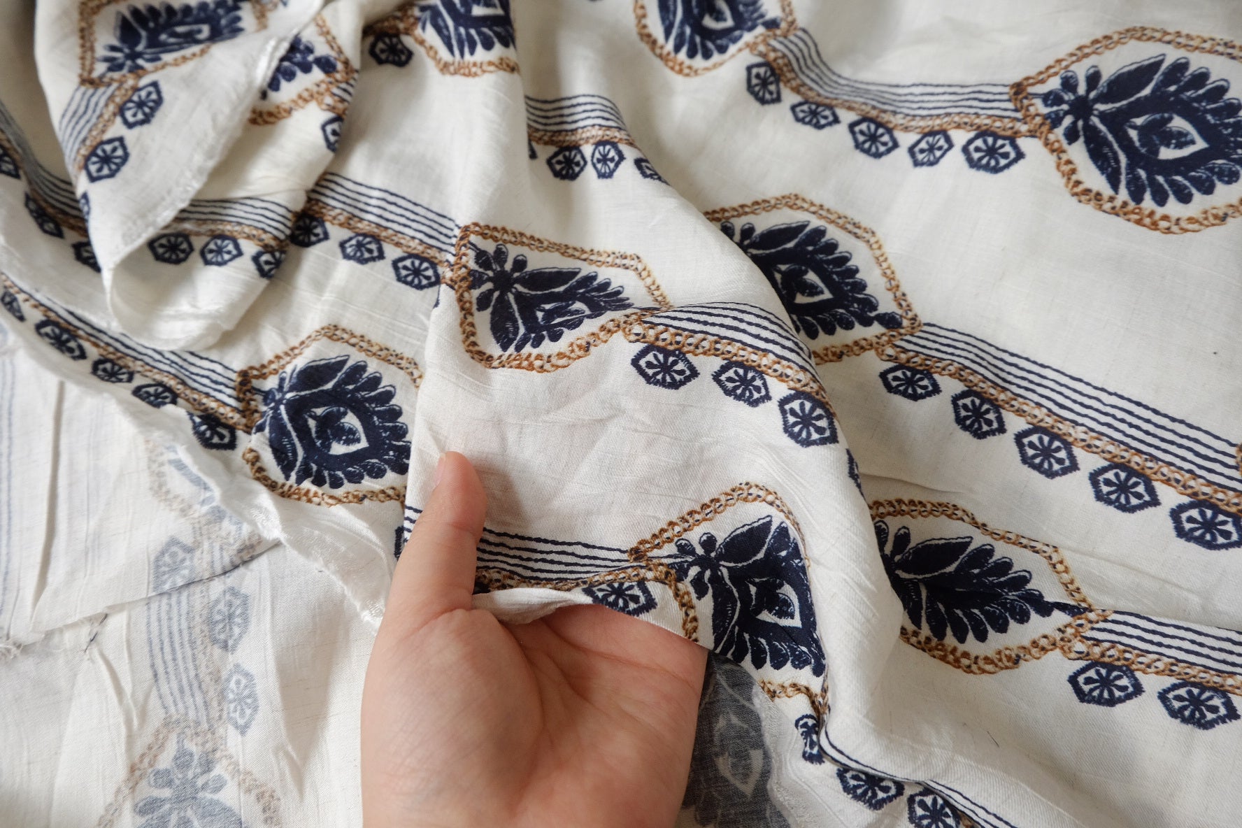 Folk Stripe Lyocell Linen Fabric - 1.64 yd