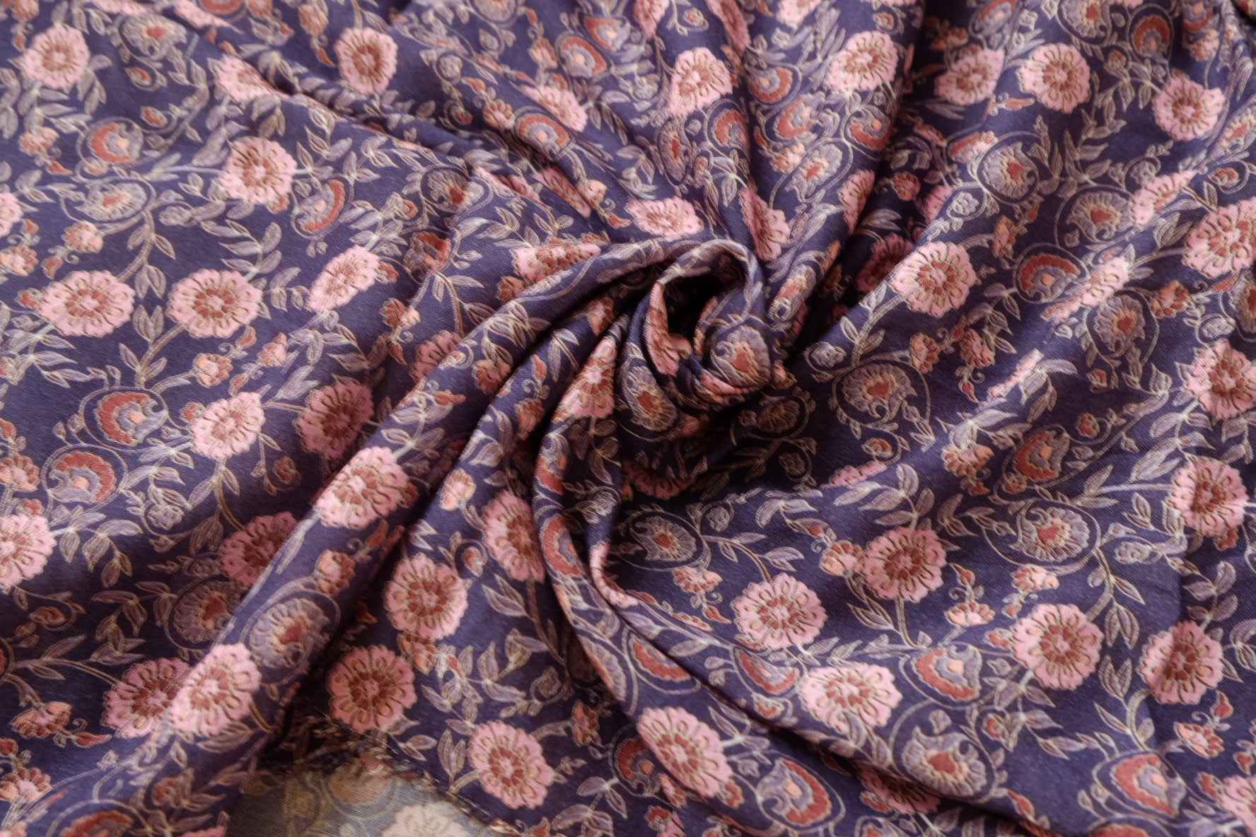 Vintage Floral Cotton Voile Fabric, Soft Airy Dress Weight, 3 Yards