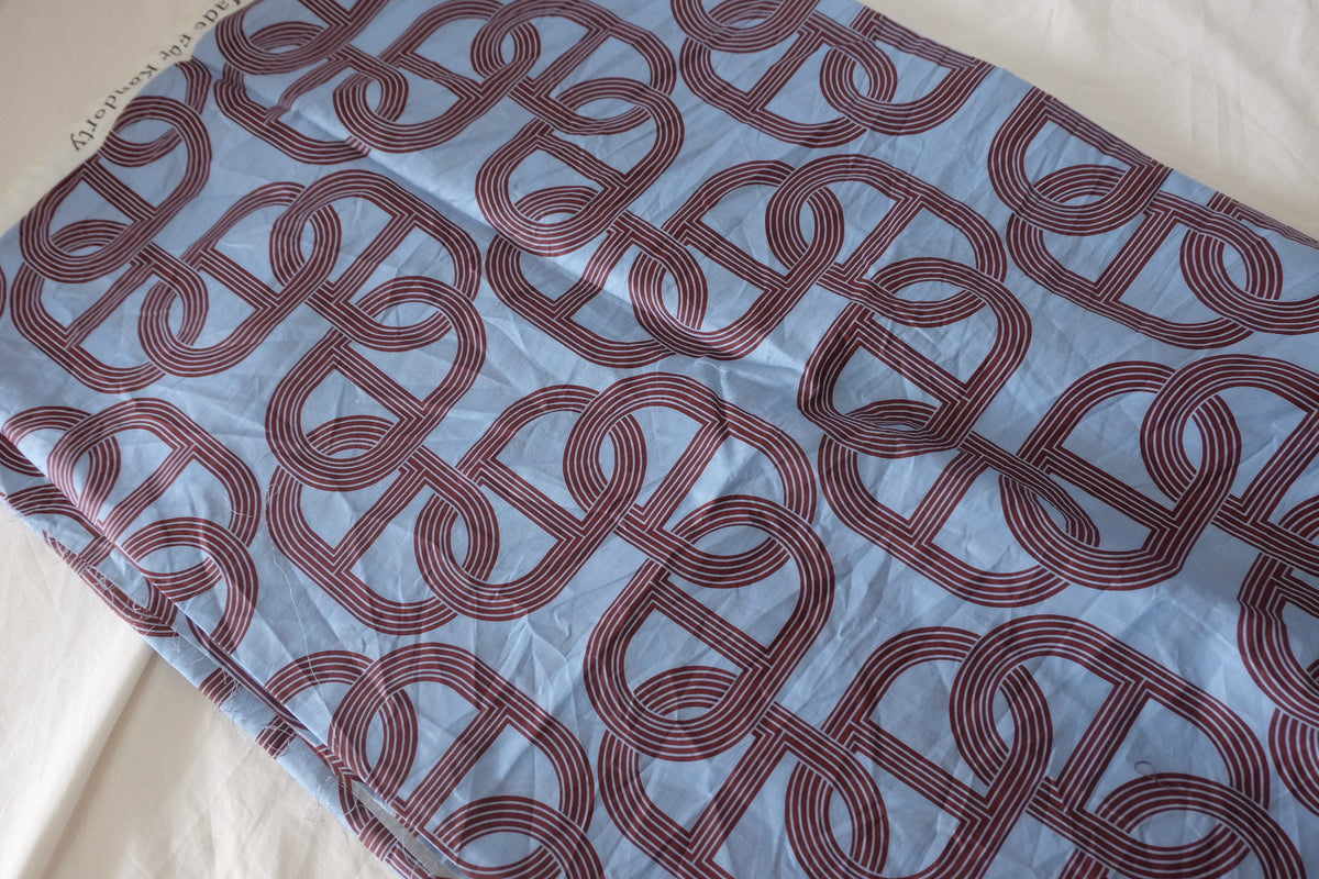 Powder Blue Geometric Cotton Lawn – 3.3 yd