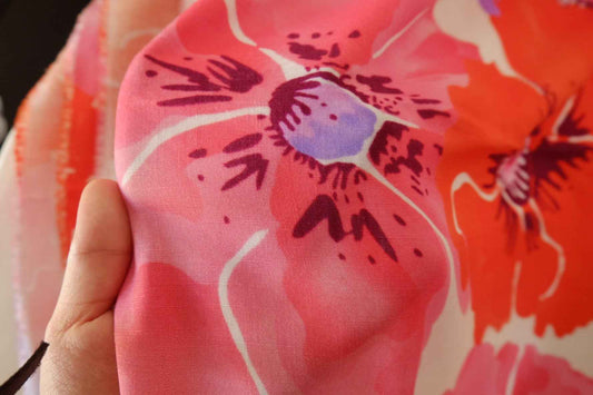 Bold Floral Soft Cotton Challis Fabric – 2.2 yd