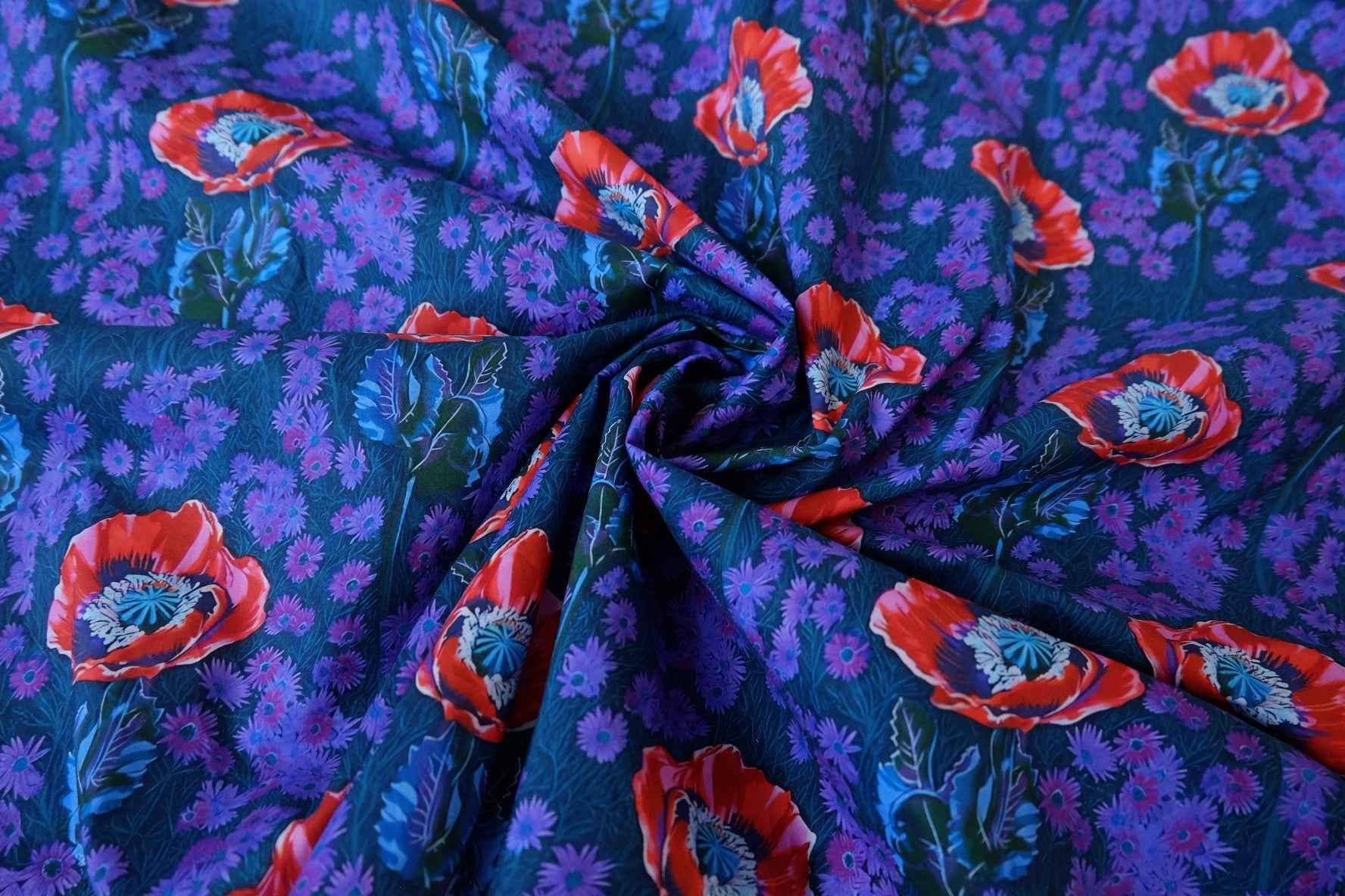Italian Cotton Lawn Floral Fabric — 2.30 yd