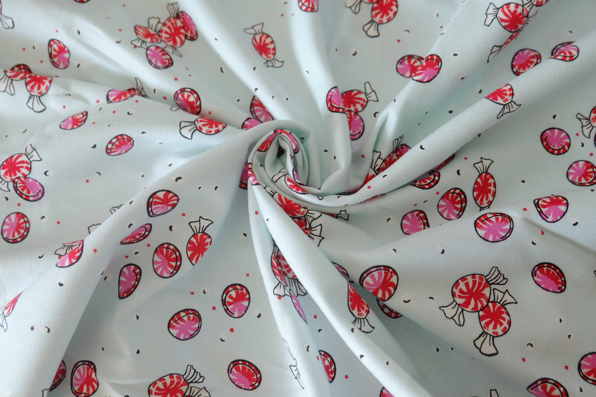 Peppermint Candy – Soft Brushed Cotton Twill Fabric – 2.19 yd