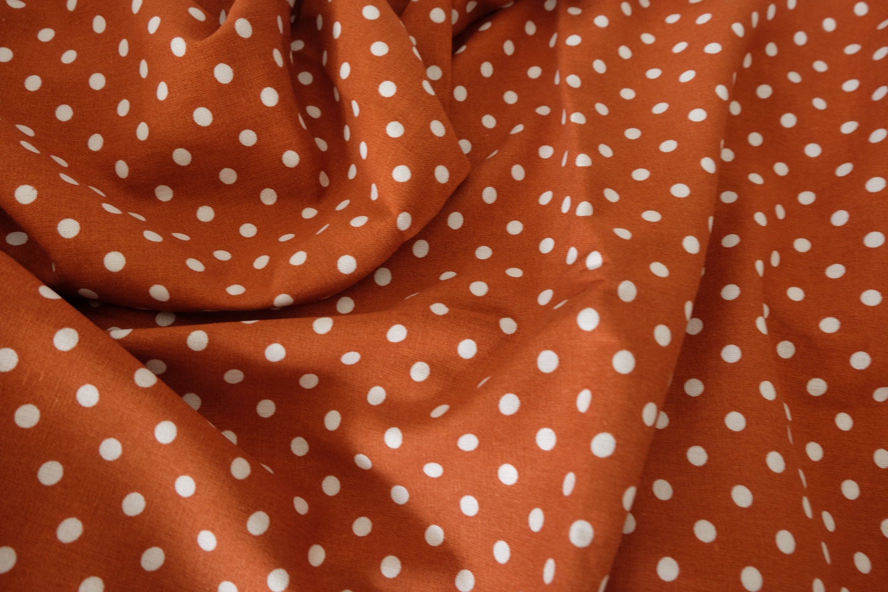 Rust Polka Dot Linen Cotton Fabric – 3.3 yd