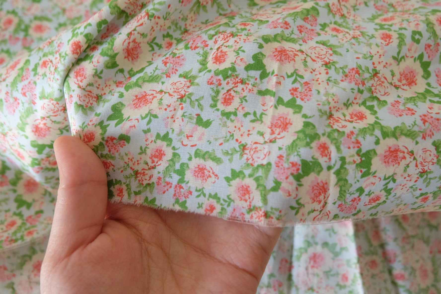 Soft Floral Cotton Fabric – 2.2 yd