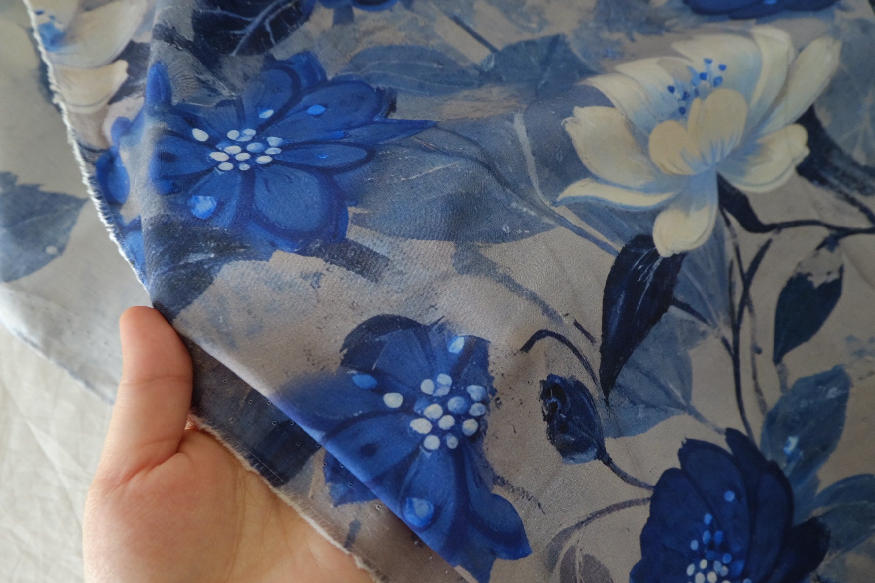 Blue Nocturne Floral Cotton Lawn – 3.3 yd