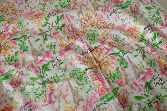 Paris Garden Stretch Cotton Sateen Fabric – 2.2 Yards