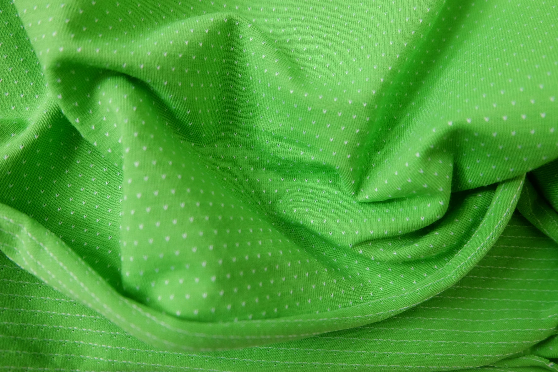 Lime Green Cotton Stretch Knit Fabric, 2.19 Yards