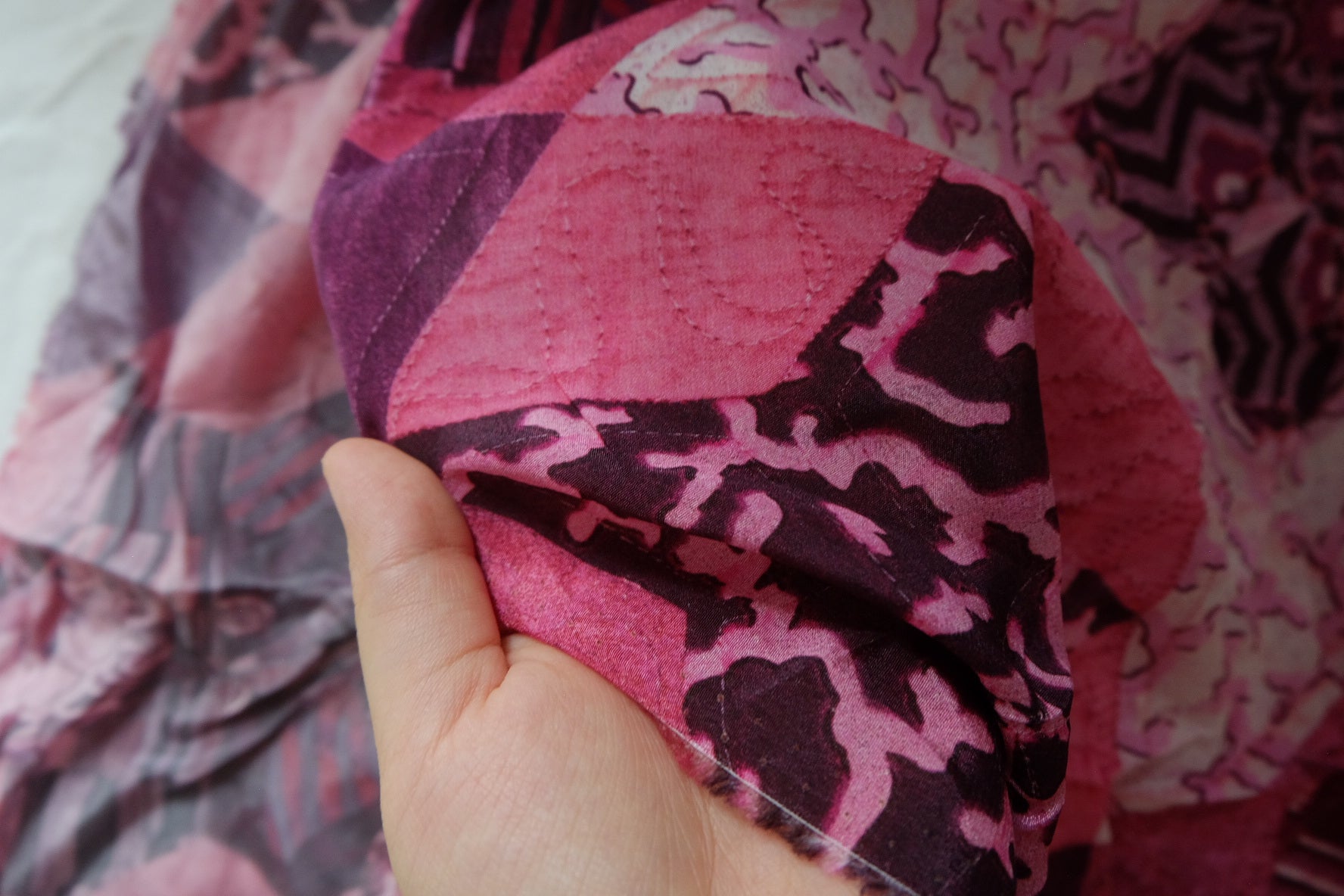 Berry Patchwork Viscose Fabric – 3.3 yd