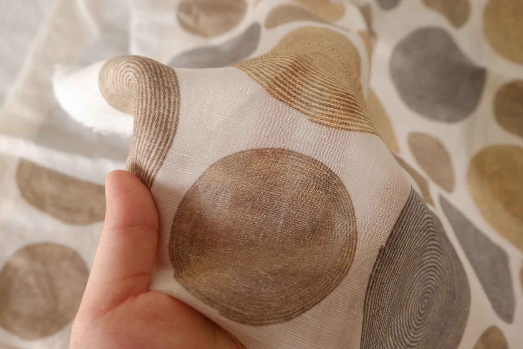 Natural Ring Print Pure Hemp Fabric – 2.2 yd