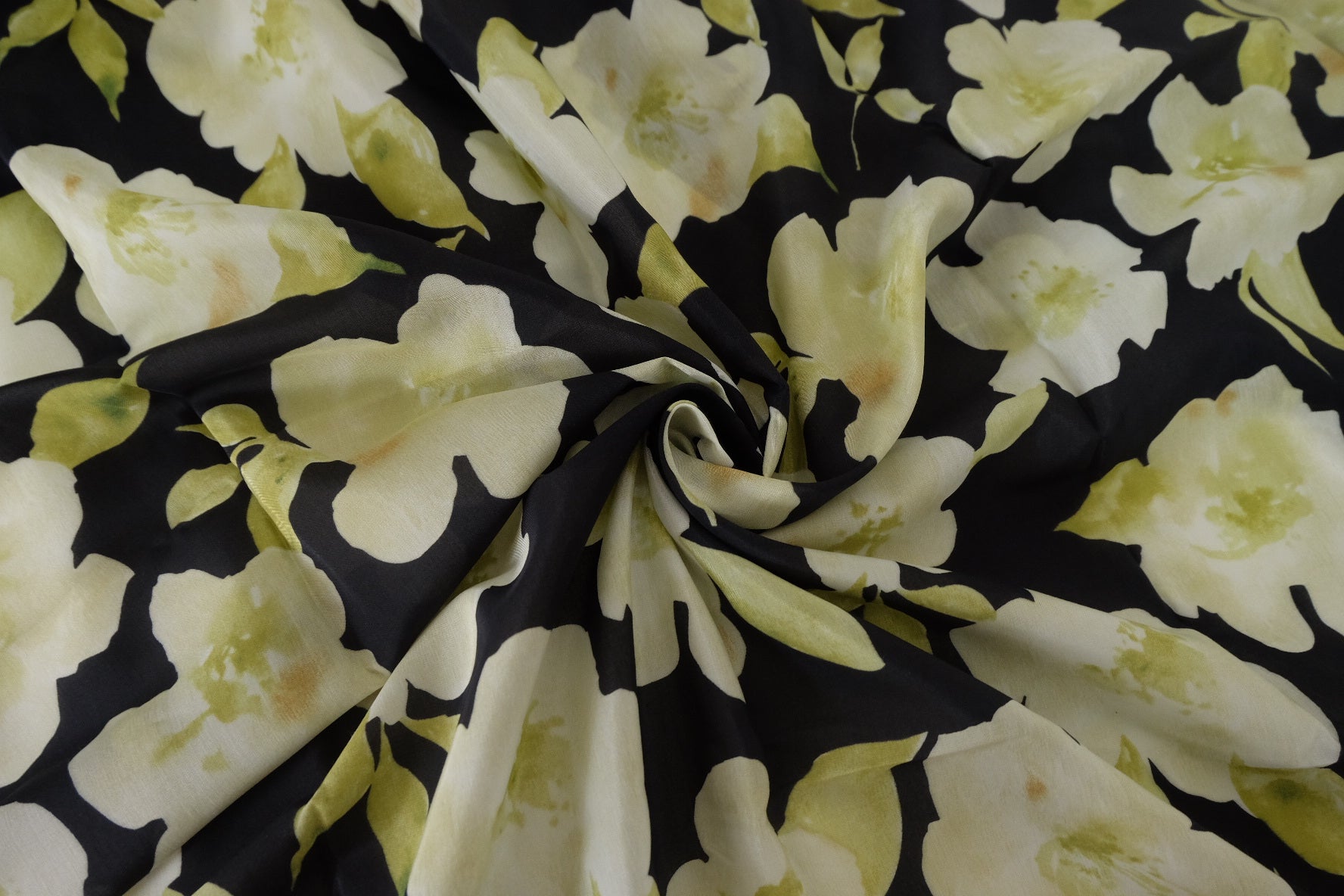Watercolor Yellow Blossom Cotton Lawn Fabric – 3.3 yd