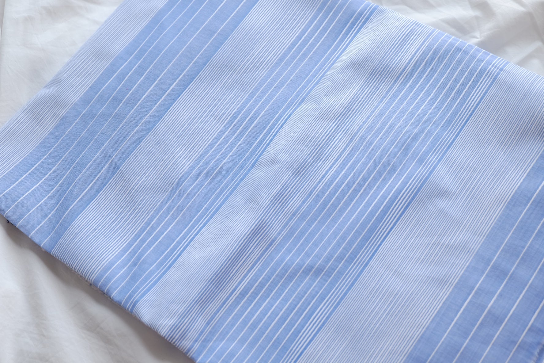 Textured Blue Striped Cotton Shirting – 2.2 yd