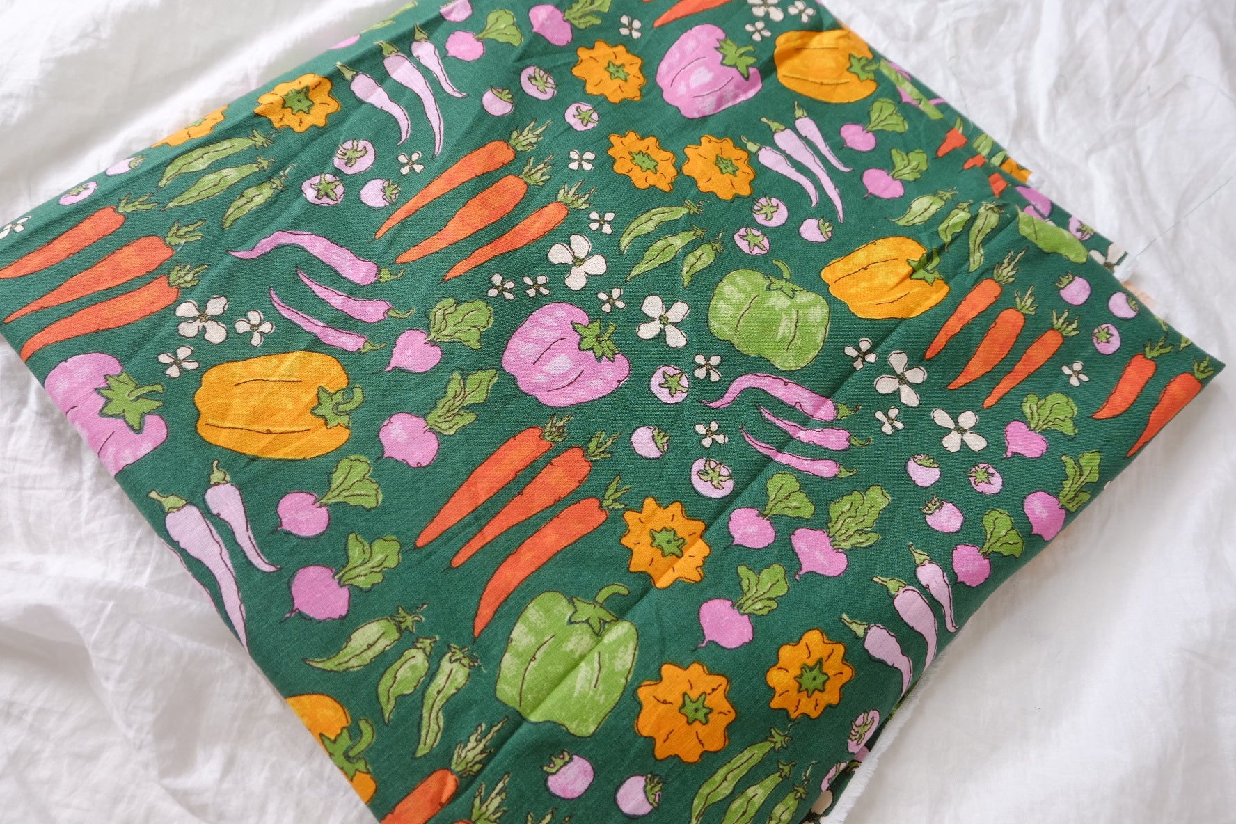 Vegetable Garden Cotton Linen Fabric — 1.64 yd