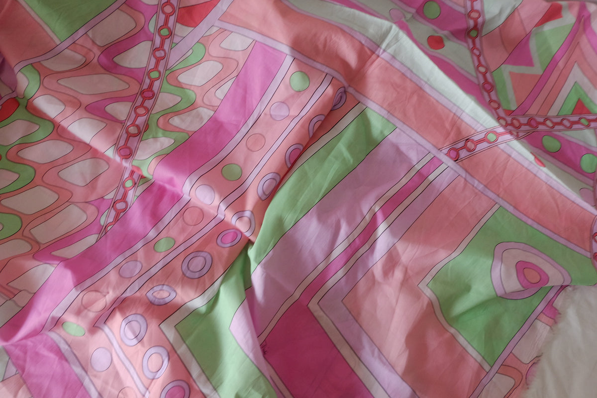 Retro Riviera Geometric Print Cotton Lawn – 2.52 yd
