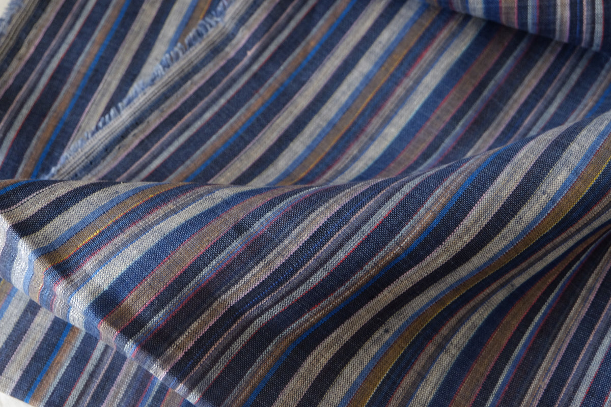 Vintage Multicolor Stripe Pure Linen – 2.2 yd