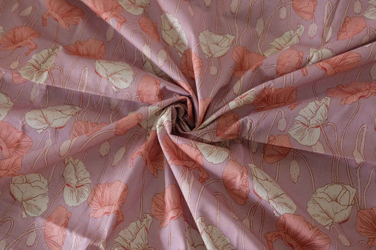 Dusty Rose Poppy Cotton Lawn – 2.7 yd