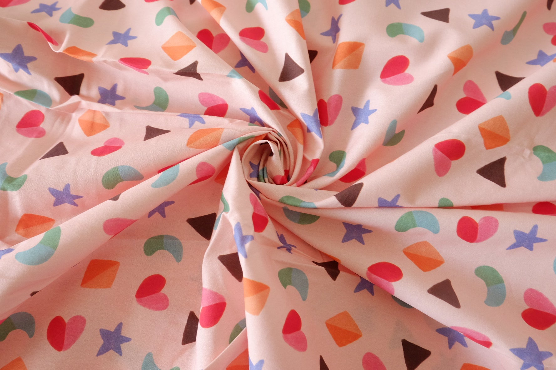 Playful Confetti Pink Cotton Lawn Fabric, 1.75 Yards
