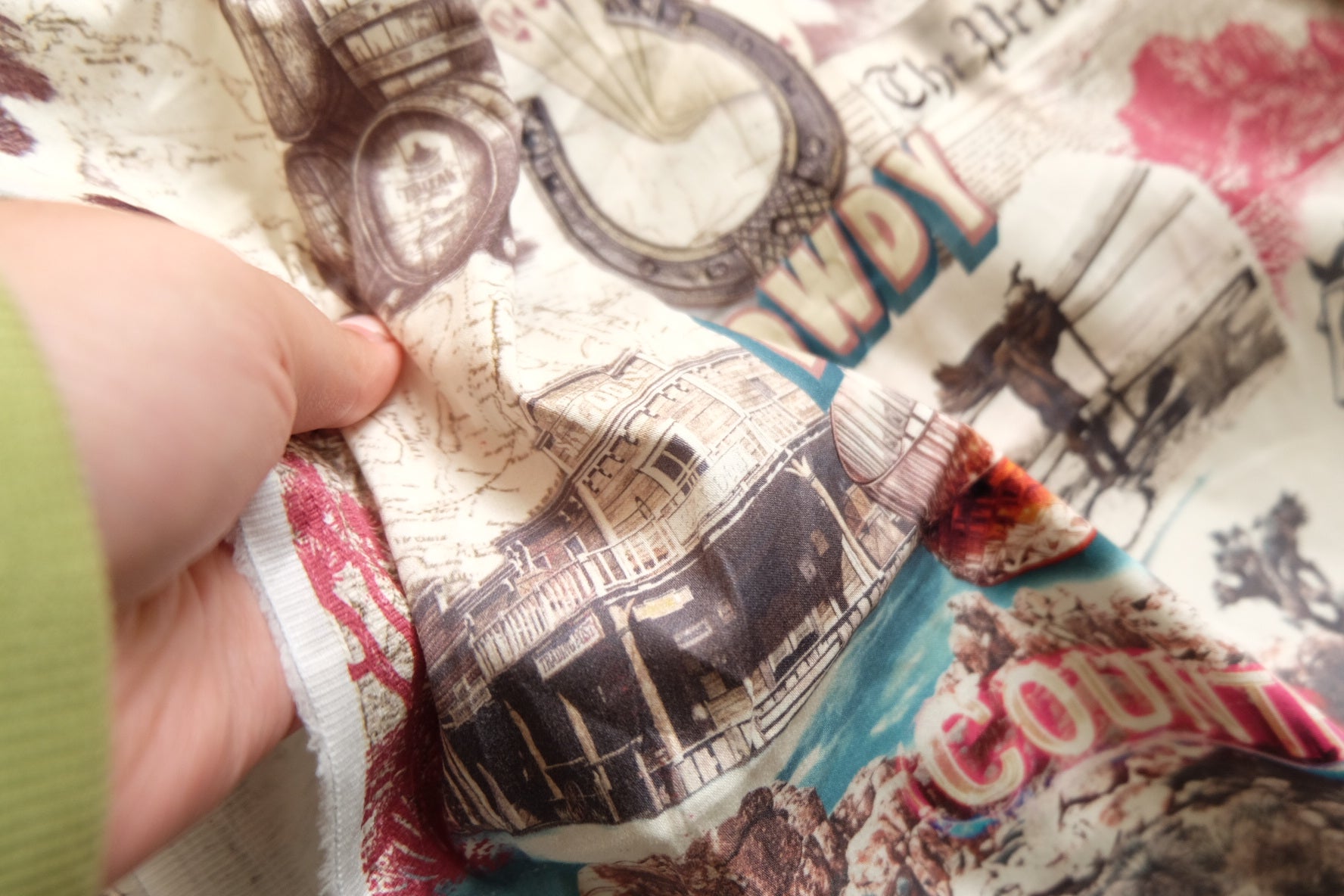 Western Collage Cotton Sateen, 3.3 Yards